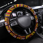 Cameroon Toghu Steering Wheel Cover Vibrant Bamenda Tribal - Authentic African Folk Art