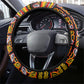 Cameroon Toghu Steering Wheel Cover Vibrant Bamenda Tribal - Authentic African Folk Art