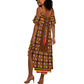 Cameroon Toghu Summer Maxi Dress Vibrant Bamenda Tribal - Authentic African Folk Art