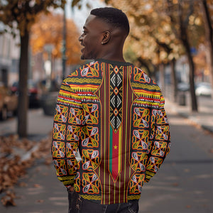Cameroon Toghu Sweatshirt Vibrant Bamenda Tribal - Authentic African Folk Art