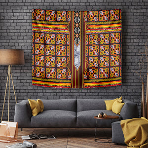 Cameroon Toghu Tapestry Vibrant Bamenda Tribal - Authentic African Folk Art
