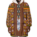 Cameroon Toghu Wearable Blanket Hoodie Vibrant Bamenda Tribal - Authentic African Folk Art
