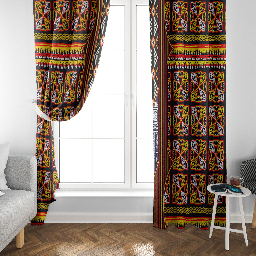Cameroon Toghu Window Curtain Vibrant Bamenda Tribal - Authentic African Folk Art