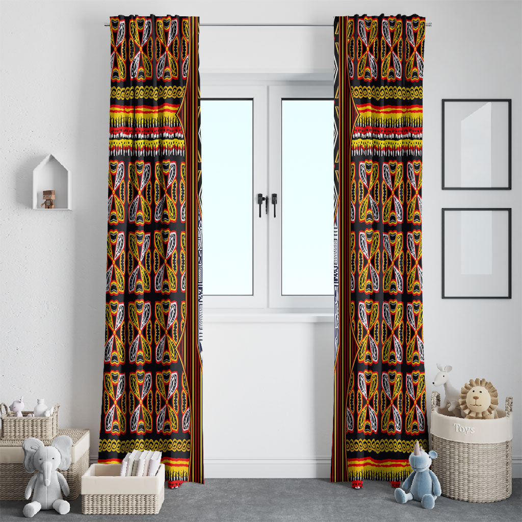Cameroon Toghu Window Curtain Vibrant Bamenda Tribal - Authentic African Folk Art