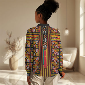 Cameroon Toghu Women Casual Shirt Vibrant Bamenda Tribal - Authentic African Folk Art