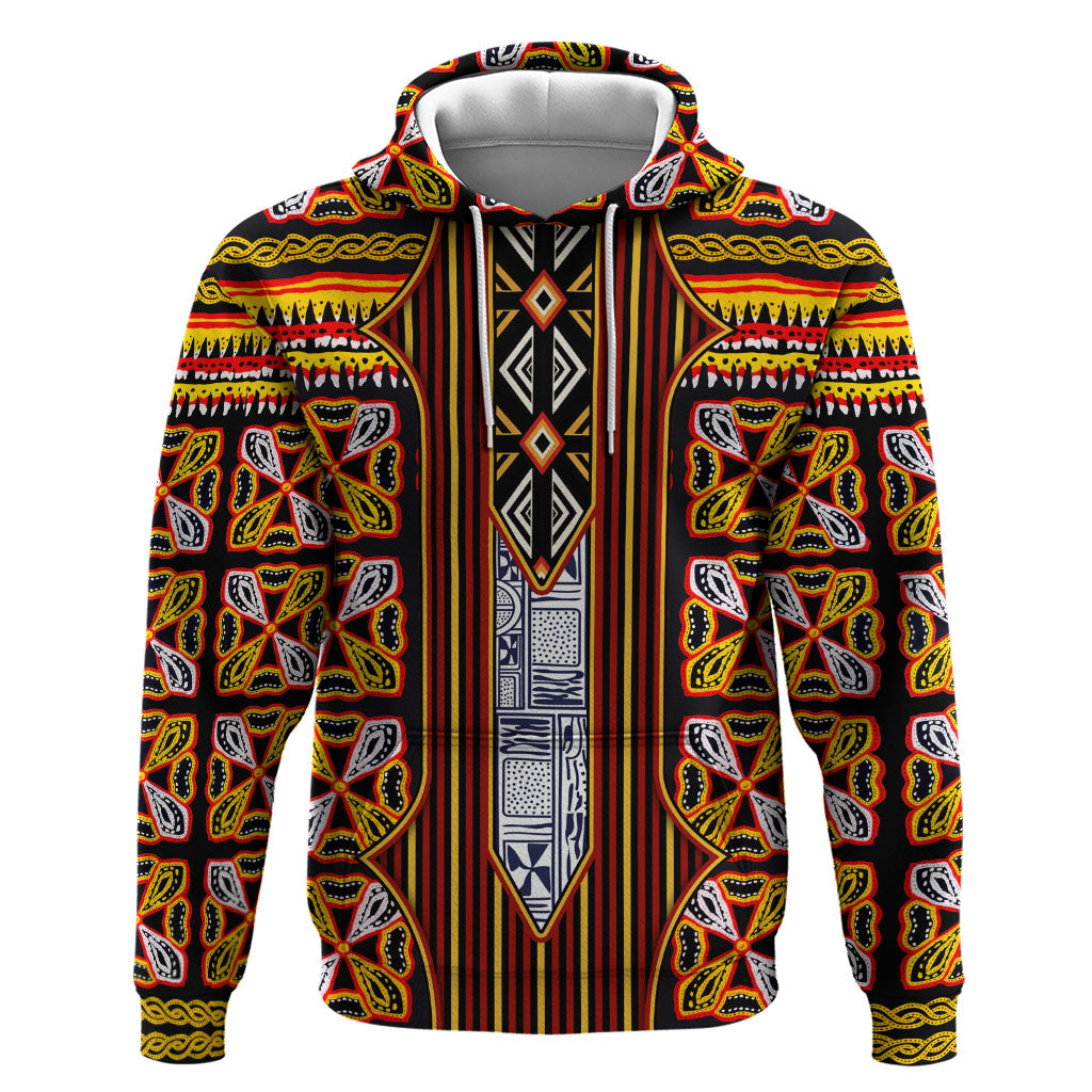 Cameroon Toghu Zip Hoodie Vibrant Bamenda Tribal - Authentic African Folk Art