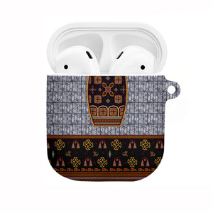 Cameroon Toghu Ethnic Heritage AirPods Case Traditional Bamenda Embroidery Style - African Tribal Motifs