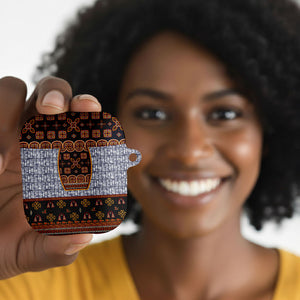 Cameroon Toghu Ethnic Heritage AirPods Case Traditional Bamenda Embroidery Style - African Tribal Motifs