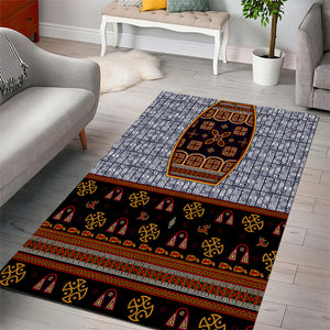 Cameroon Toghu Ethnic Heritage Area Rug Traditional Bamenda Embroidery Style - African Tribal Motifs