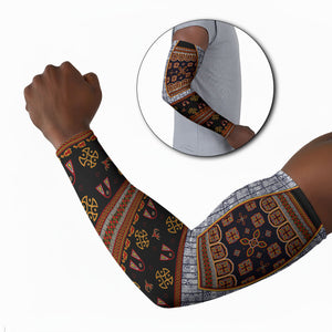 Cameroon Toghu Ethnic Heritage Arm Sleeves Traditional Bamenda Embroidery Style - African Tribal Motifs