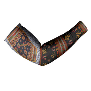 Cameroon Toghu Ethnic Heritage Arm Sleeves Traditional Bamenda Embroidery Style - African Tribal Motifs