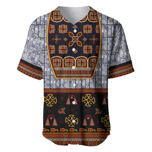 Cameroon Toghu Ethnic Heritage Baseball Jersey Traditional Bamenda Embroidery Style - African Tribal Motifs