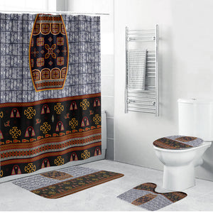 Cameroon Toghu Ethnic Heritage Bathroom Set Traditional Bamenda Embroidery Style - African Tribal Motifs