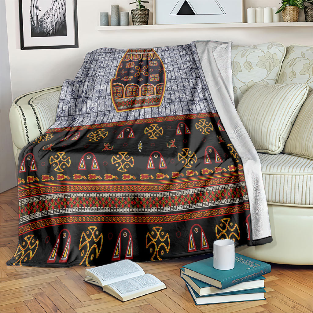 Cameroon Toghu Ethnic Heritage Blanket Traditional Bamenda Embroidery Style - African Tribal Motifs