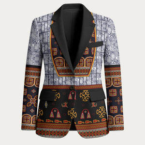 Cameroon Toghu Ethnic Heritage Blazer Traditional Bamenda Embroidery Style - African Tribal Motifs