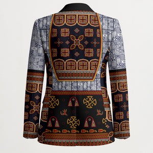 Cameroon Toghu Ethnic Heritage Blazer Traditional Bamenda Embroidery Style - African Tribal Motifs