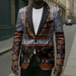 Cameroon Toghu Ethnic Heritage Blazer Traditional Bamenda Embroidery Style - African Tribal Motifs