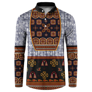 Cameroon Toghu Ethnic Heritage Button Sweatshirt Traditional Bamenda Embroidery Style - African Tribal Motifs