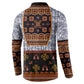 Cameroon Toghu Ethnic Heritage Button Sweatshirt Traditional Bamenda Embroidery Style - African Tribal Motifs