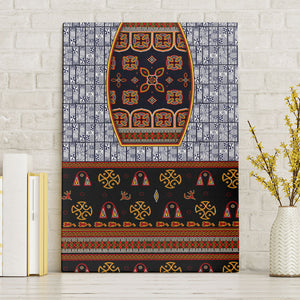 Cameroon Toghu Ethnic Heritage Canvas Wall Art Traditional Bamenda Embroidery Style - African Tribal Motifs