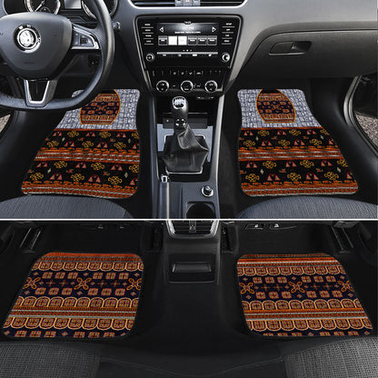 Cameroon Toghu Ethnic Heritage Car Mats Traditional Bamenda Embroidery Style - African Tribal Motifs