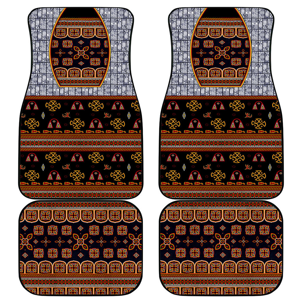 Cameroon Toghu Ethnic Heritage Car Mats Traditional Bamenda Embroidery Style - African Tribal Motifs