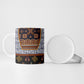 Cameroon Toghu Ethnic Heritage Ceramic Mug Traditional Bamenda Embroidery Style - African Tribal Motifs