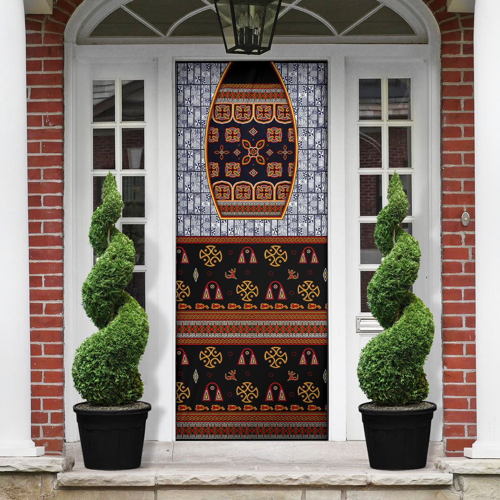 Cameroon Toghu Ethnic Heritage Door Cover Traditional Bamenda Embroidery Style - African Tribal Motifs