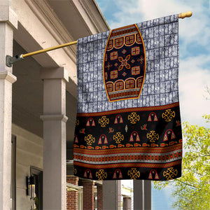 Cameroon Toghu Ethnic Heritage Garden Flag Traditional Bamenda Embroidery Style - African Tribal Motifs