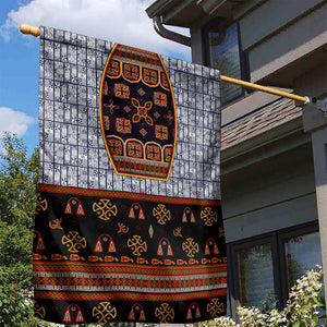 Cameroon Toghu Ethnic Heritage Garden Flag Traditional Bamenda Embroidery Style - African Tribal Motifs