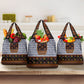 Cameroon Toghu Ethnic Heritage Grocery Bag Traditional Bamenda Embroidery Style - African Tribal Motifs