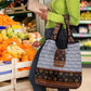 Cameroon Toghu Ethnic Heritage Grocery Bag Traditional Bamenda Embroidery Style - African Tribal Motifs