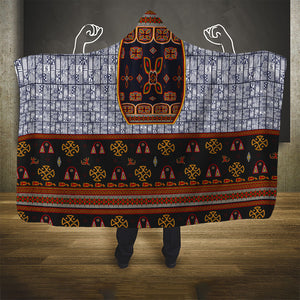 Cameroon Toghu Ethnic Heritage Hooded Blanket Traditional Bamenda Embroidery Style - African Tribal Motifs