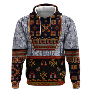 Cameroon Toghu Ethnic Heritage Hoodie Traditional Bamenda Embroidery Style - African Tribal Motifs