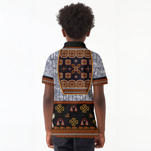 Cameroon Toghu Ethnic Heritage Kid Polo Shirt Traditional Bamenda Embroidery Style - African Tribal Motifs