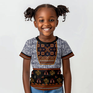 Cameroon Toghu Ethnic Heritage Kid T shirt Traditional Bamenda Embroidery Style - African Tribal Motifs