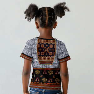 Cameroon Toghu Ethnic Heritage Kid T shirt Traditional Bamenda Embroidery Style - African Tribal Motifs