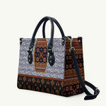 Cameroon Toghu Ethnic Heritage Leather Bag Traditional Bamenda Embroidery Style - African Tribal Motifs