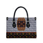 Cameroon Toghu Ethnic Heritage Leather Bag Traditional Bamenda Embroidery Style - African Tribal Motifs