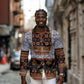 Cameroon Toghu Ethnic Heritage Long Sleeve Button Shirt Traditional Bamenda Embroidery Style - African Tribal Motifs