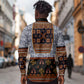 Cameroon Toghu Ethnic Heritage Long Sleeve Button Shirt Traditional Bamenda Embroidery Style - African Tribal Motifs