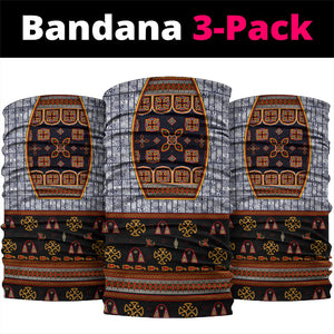 Cameroon Toghu Ethnic Heritage Neck Gaiter Traditional Bamenda Embroidery Style - African Tribal Motifs