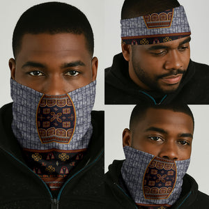 Cameroon Toghu Ethnic Heritage Neck Gaiter Traditional Bamenda Embroidery Style - African Tribal Motifs