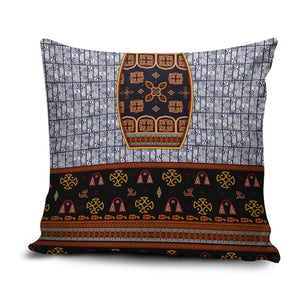 Cameroon Toghu Ethnic Heritage Pillow Cover Traditional Bamenda Embroidery Style - African Tribal Motifs