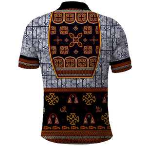 Cameroon Toghu Ethnic Heritage Polo Shirt Traditional Bamenda Embroidery Style - African Tribal Motifs