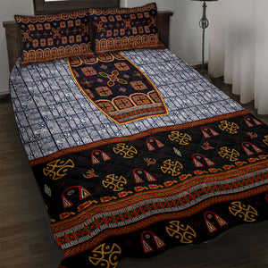 Cameroon Toghu Ethnic Heritage Quilt Bed Set Traditional Bamenda Embroidery Style - African Tribal Motifs