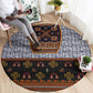 Cameroon Toghu Ethnic Heritage Round Carpet Traditional Bamenda Embroidery Style - African Tribal Motifs