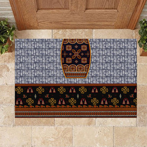 Cameroon Toghu Ethnic Heritage Rubber Doormat Traditional Bamenda Embroidery Style - African Tribal Motifs