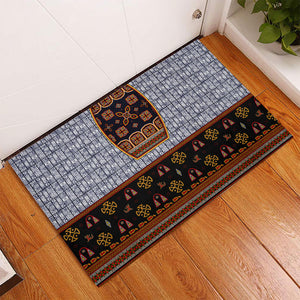 Cameroon Toghu Ethnic Heritage Rubber Doormat Traditional Bamenda Embroidery Style - African Tribal Motifs