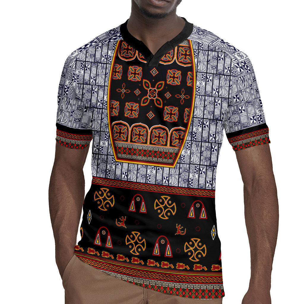 Cameroon Toghu Ethnic Heritage Rugby Jersey Traditional Bamenda Embroidery Style - African Tribal Motifs